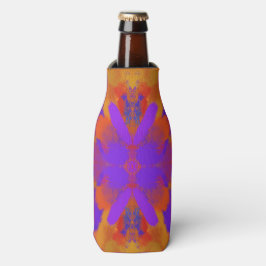Enfriador De Botellas Diseño de arte gráfico abstracto naranja púrpura y