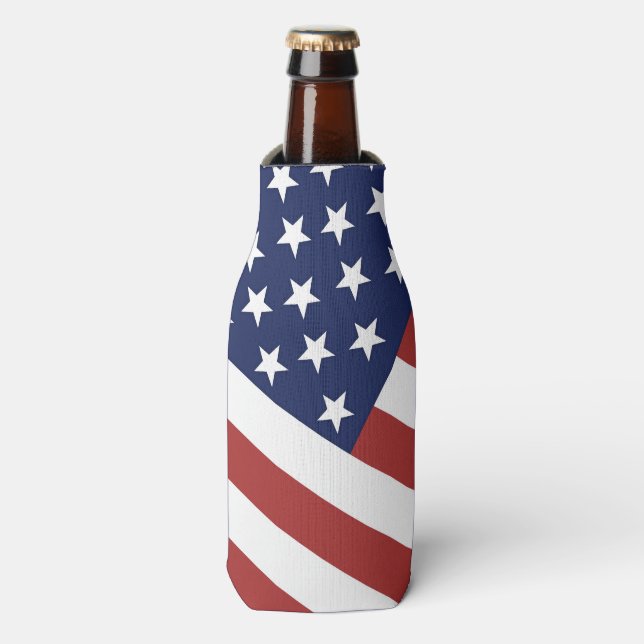 Enfriador De Botellas Diseño de Bandera Americana. (Frente de la botella)