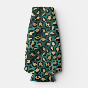 Enfriador De Botellas Diseño de la serie Leopardo Turquesa y Dorado 3