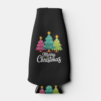 Enfriador De Botellas Diseño Divertido de Árbol de Navidad Colorido Feli