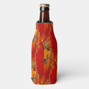 Enfriador De Botellas Diseño gráfico inconsútil - naranja rojo I