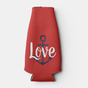 Enfriador De Botellas divertida náutica azul marino ANCHOR + guión AMO