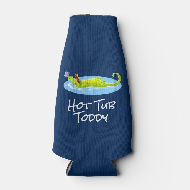 Enfriador De Botellas Divertido lagartija Hot Tub Toddy (Anverso)