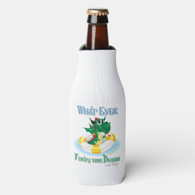 Enfriador De Botellas Divertido lo que te flote tu dragón (Frente de la botella)