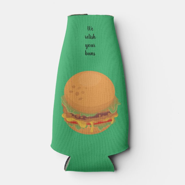 Enfriador De Botellas Divertido Relish Your Bunger Burger (Anverso)