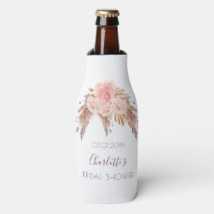 Enfriador De Botellas Ducha de novia rubor rosa floral pampas césped nom