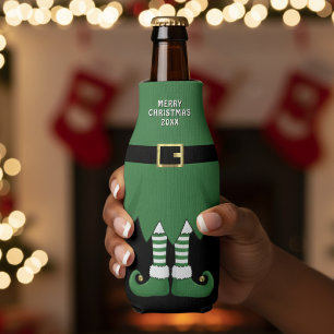 Enfriador De Botellas Duende Navideño Verde Fiesta