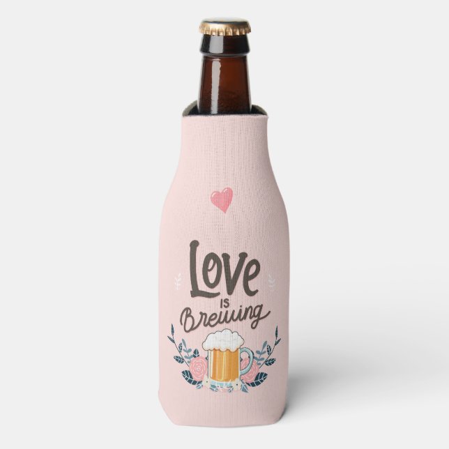 Enfriador De Botellas el amor es preparar cerveza (Frente de la botella)