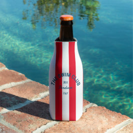 Enfriador De Botellas El Club De Natación Escudo Red Cabana Stripe