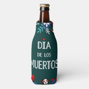 Enfriador De Botellas El colorido círculo verde del Día de los Muertos