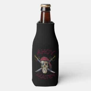 Enfriador De Botellas El cráneo del pirata Ahoy Matey