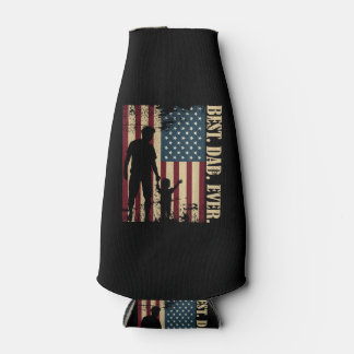 Enfriador De Botellas El Mejor Papá Del Mundo Con Nosotros Bandera Ameri