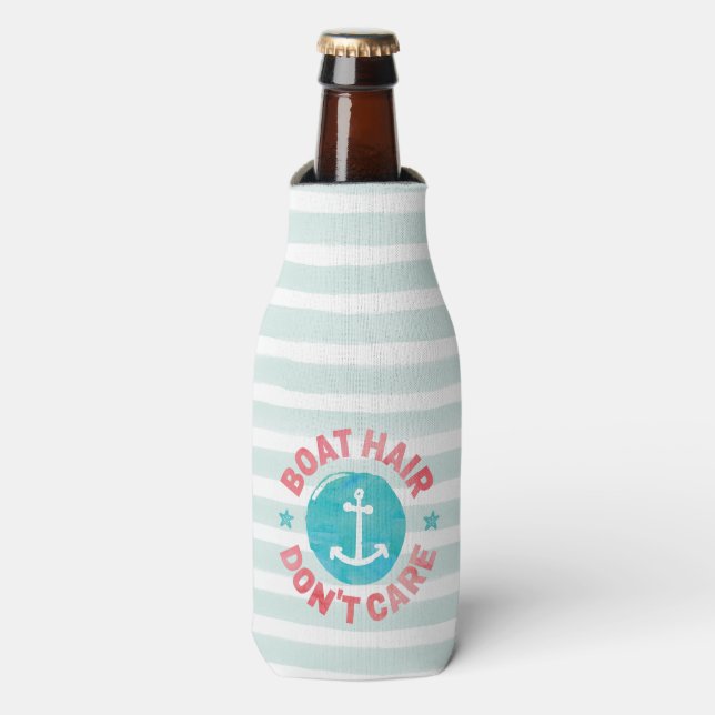 Enfriador De Botellas "El pelo del barco no importa" (personalizado) (Frente de la botella)