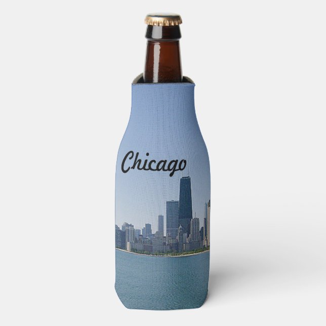 Enfriador De Botellas El Skyline de Chicago (Frente de la botella)