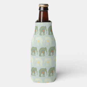 Enfriador De Botellas Elefante y Mandala en Verde Claro