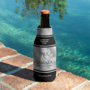 Enfriador De Botellas Elegante 10° Aniversario del Boda Tin