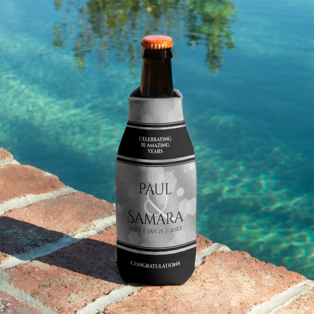 Enfriador De Botellas Elegante 10° Aniversario del Boda Tin (Piscina in situ)