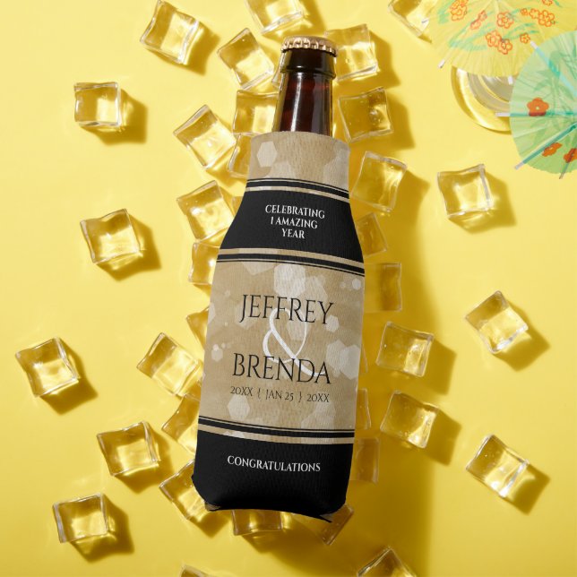 Enfriador De Botellas Elegante 1er aniversario de Boda de papel (Verano in situ)