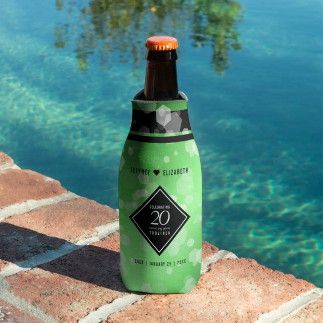 Enfriador De Botellas Elegante 20° Aniversario del Boda Esmeralda (Piscina in situ)