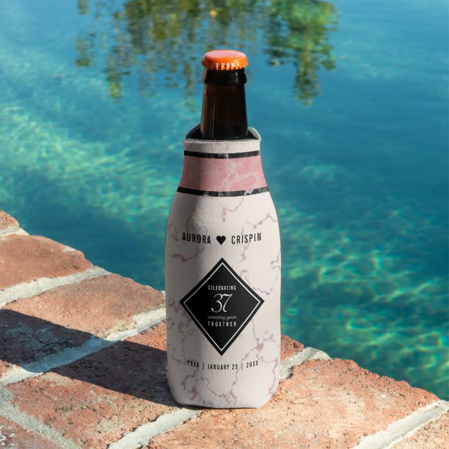 Enfriador De Botellas Elegante 37° Aniversario del Boda de Alabastro (Piscina in situ)