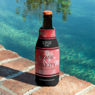 Enfriador De Botellas Elegante 40.º 80° Aniversario del Boda de Ruby