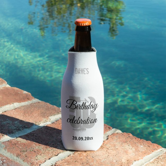 Enfriador De Botellas Elegante blanco personalizado 50° cualquier cumple (Piscina in situ)