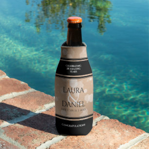 Enfriador De Botellas Elegante celebración del 28º Aniversario del Boda