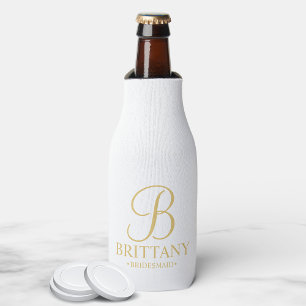 Enfriador De Botellas Elegante dama de honor personalizada de color blan