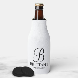 Enfriador De Botellas Elegante dama de honor personalizada en blanco y n