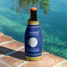 Enfriador De Botellas Elegante Graduación Monograma Relieve metalizado d