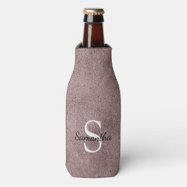 Enfriador De Botellas Elegante Monograma de Purpurina de Oro Rosa