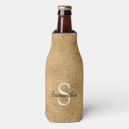 Enfriador De Botellas Elegante Monograma de Purpurina Dorada Brillante