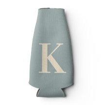 Elegante Monograma Gris Azul y Blanco