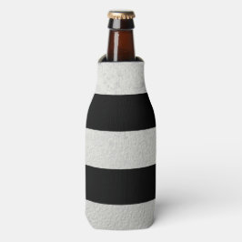 Enfriador De Botellas Elegante Relieve metalizado plateado de rayas negr