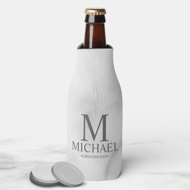 Enfriador De Botellas Elegantes Groomsmen Personalizados de Mármol Blanc (Subido por el creador)
