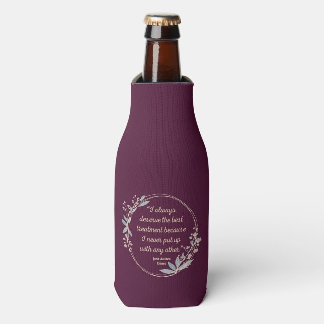 Enfriador De Botellas Emma De Jane Austen Cita II - Estilo Cuto (Frente de la botella)