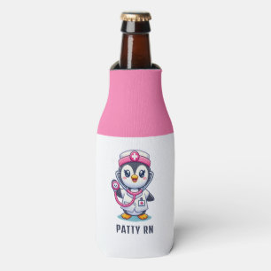 Enfriador De Botellas Enfermera de pingüino cutáneo Personalizado de est