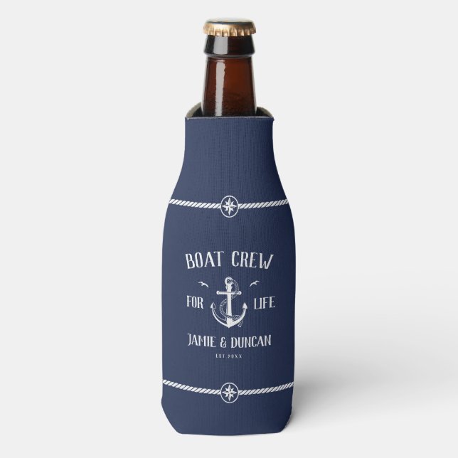 Enfriador De Botellas Equipo De Barco Para Vida Náutico Nombre Personali (Frente de la botella)