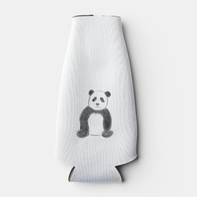 Enfriador De Botellas Esbozo de panda blanco y negro (Anverso)