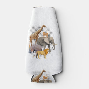 Enfriador De Botellas Escuadrón Safari Africano Animales Graciosos Zooló