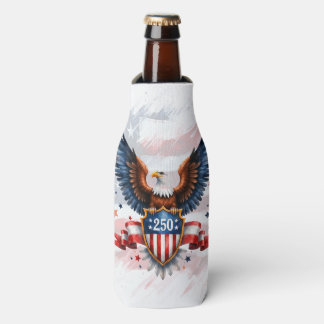 Enfriador De Botellas Escudo de águila calva patriótica del 250 aniversa