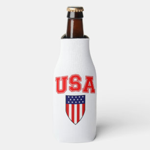 Enfriador De Botellas Escudo de bandera estadounidense patriótica de EE.
