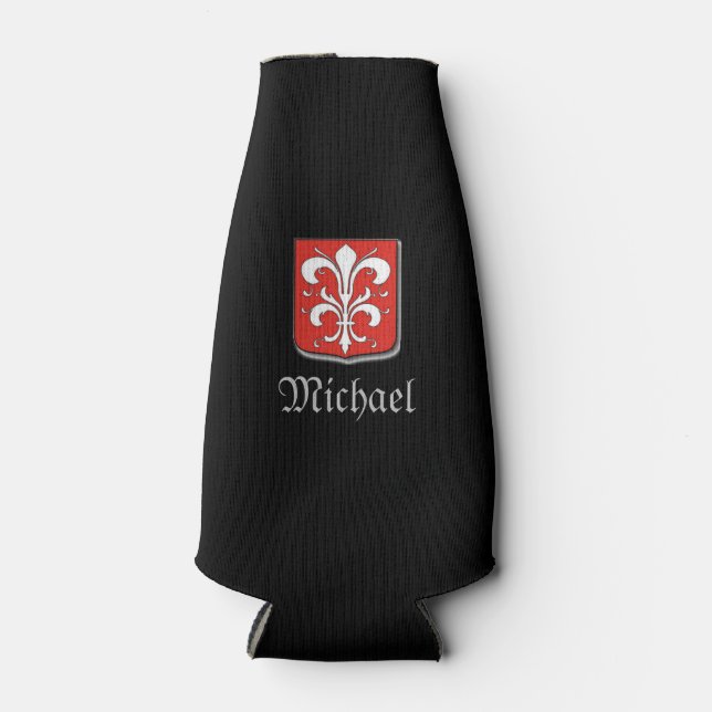 Enfriador De Botellas Escudo de Knight negro y rojo medievales de Guay (Anverso)