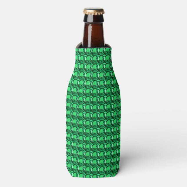 Enfriador De Botellas Esmeralda del patrón verde (Frente de la botella)
