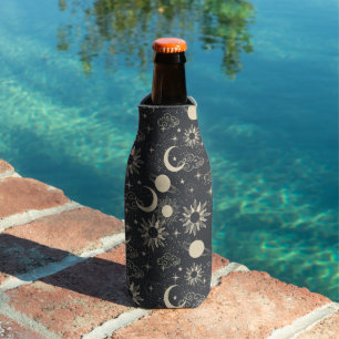 Enfriador De Botellas espacio celestial luna de sol galaxia planeta beig