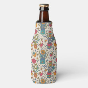 Enfriador De Botellas Estampado de flores del dibujo animado con los