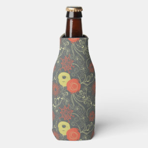 Enfriador De Botellas Estampado de flores retro 2