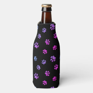 Enfriador De Botellas Estampado de Huellas de Pata Rosa Purpura Azul sob