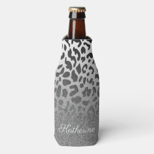 Enfriador De Botellas Estampado leopardo del purpurina