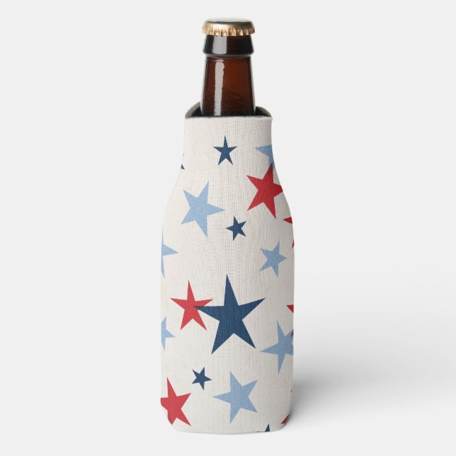 Enfriador De Botellas Estrellas Rojas y Azules Americana (Frente de la botella)